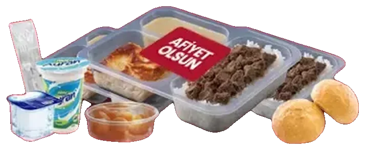 Özel menü 2: bölmeli kapta hazırlanmış menü seti